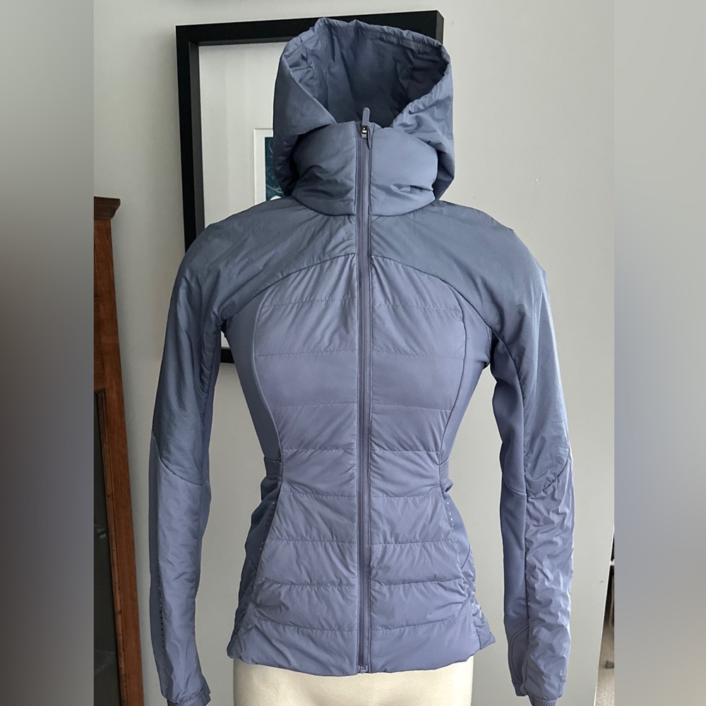 lululemon athletica Light Blue Hooded Puffer Jacket